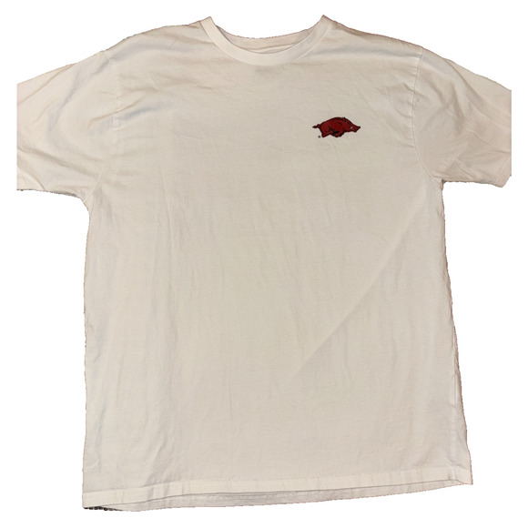 Champion Arkansas Razorbacks Mens White T Shirt LARGE UNISEX short sleeves - Picture 1 of 7